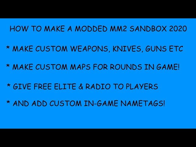 How To Make A Mm2 Sandbox Updated 2020 Youtube - how to make a game like mm2 on roblox