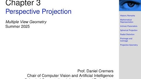 MVG - Lecture 06: Perspective Projection