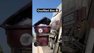 Satisfying Garbage Truck POV: Emptying a Massive Overloaded Bin 🚛