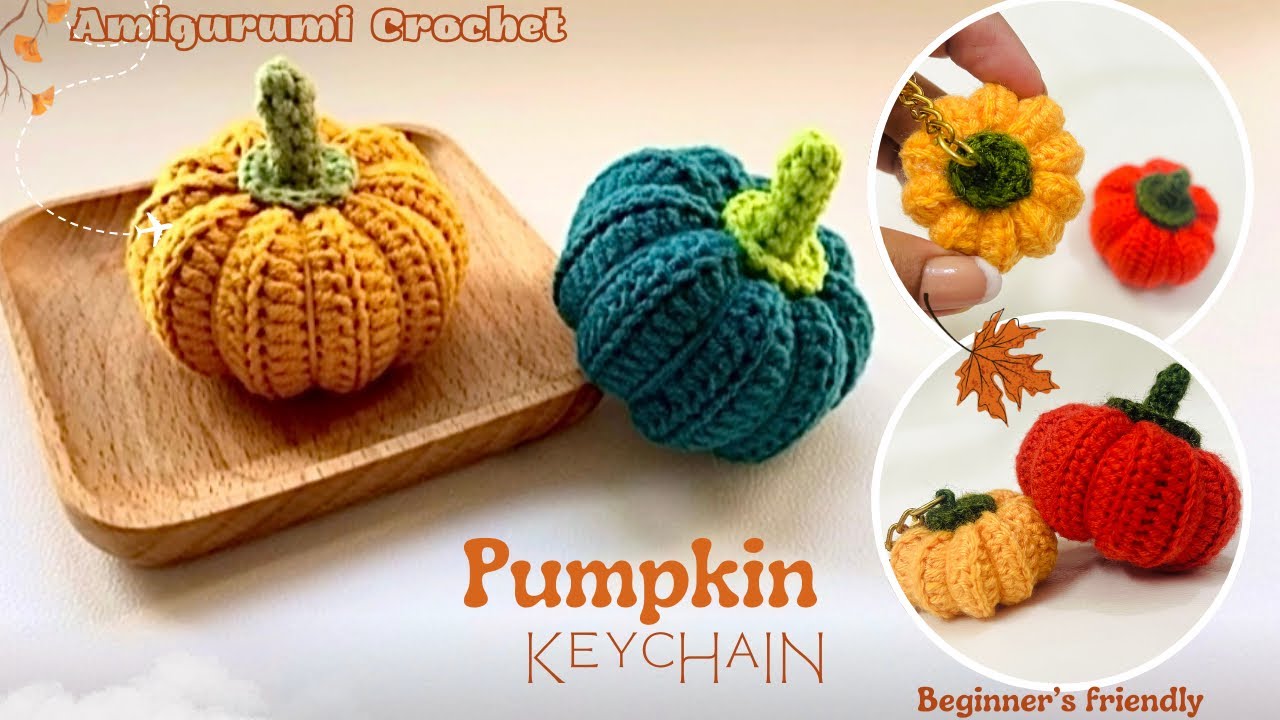 🍂 [ENG SUB] Crochet Pumpkin Keychain | Easy & quick Gift DIY for Halloween & Fall Decor 