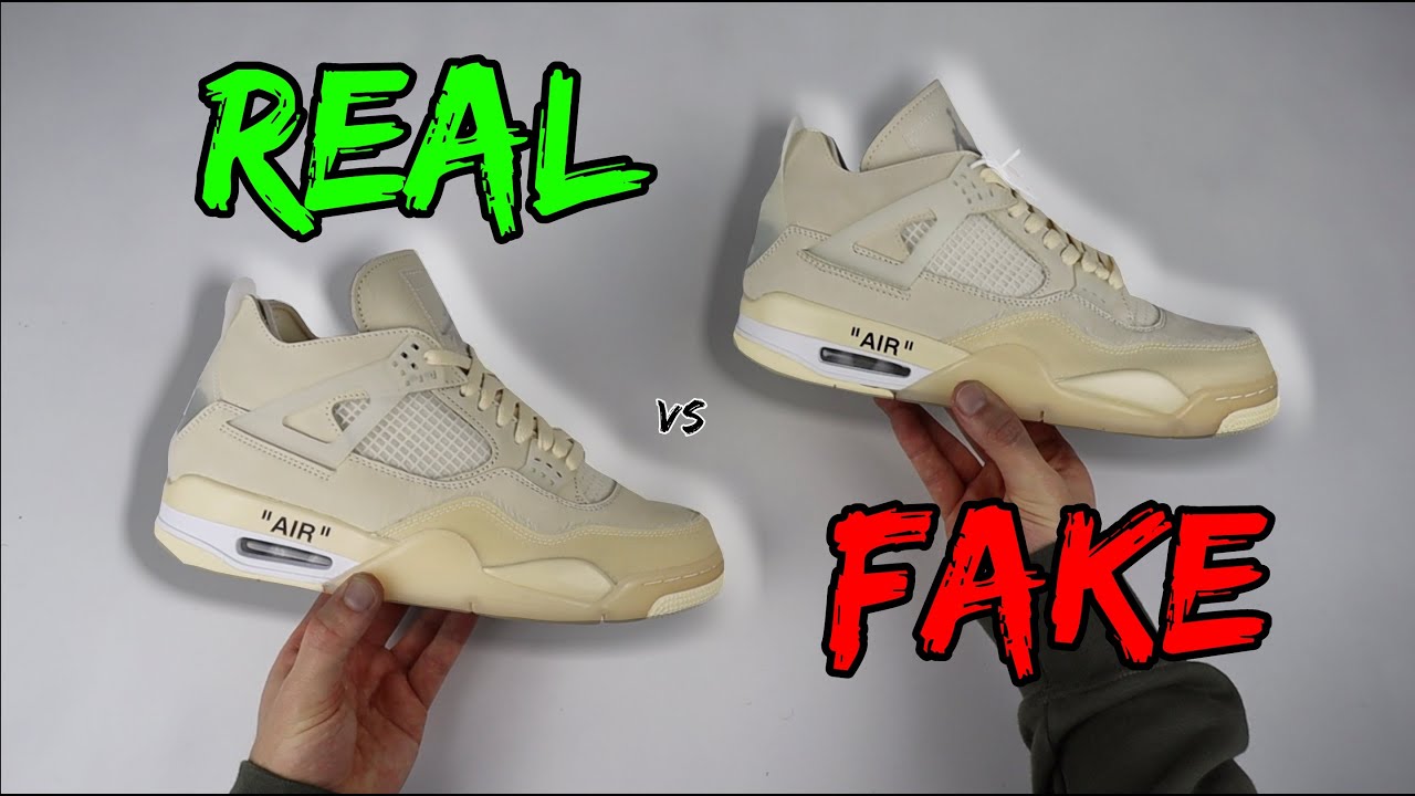 REAL VS FAKE! NIKE X OFF WHITE JORDAN 4 SAIL UPDATED COMPARISON! 