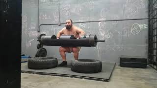 295lbs 12 Log Press, 300lbs x 2 Reps Beltless OHP