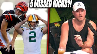 Pat McAfee Reacts To 5 Missed Field Goals In Bengals vs Packers Game