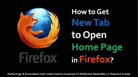 How to Get New Tab to Open Home Page in Firefox