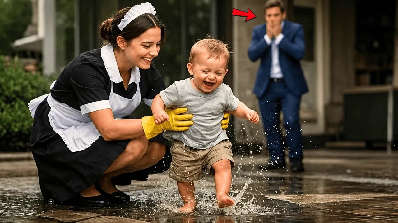 Wdowiec wrócił wcześniej do domu po ulewie — zamarł, gdy zobaczył pokojówkę ze swoim synkiem, a jej zachowanie natychmiast wzbudziło jego podejrzenia.