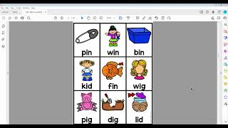 FREE CVC Word and Picture Cards Preview