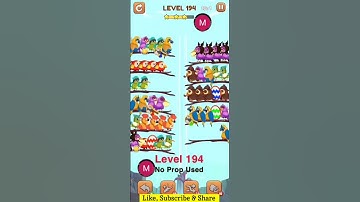 Bird #sort 2 #color #puzzle #level 194 #colour #gaming #viral #trending #shorts #solution #birdsort