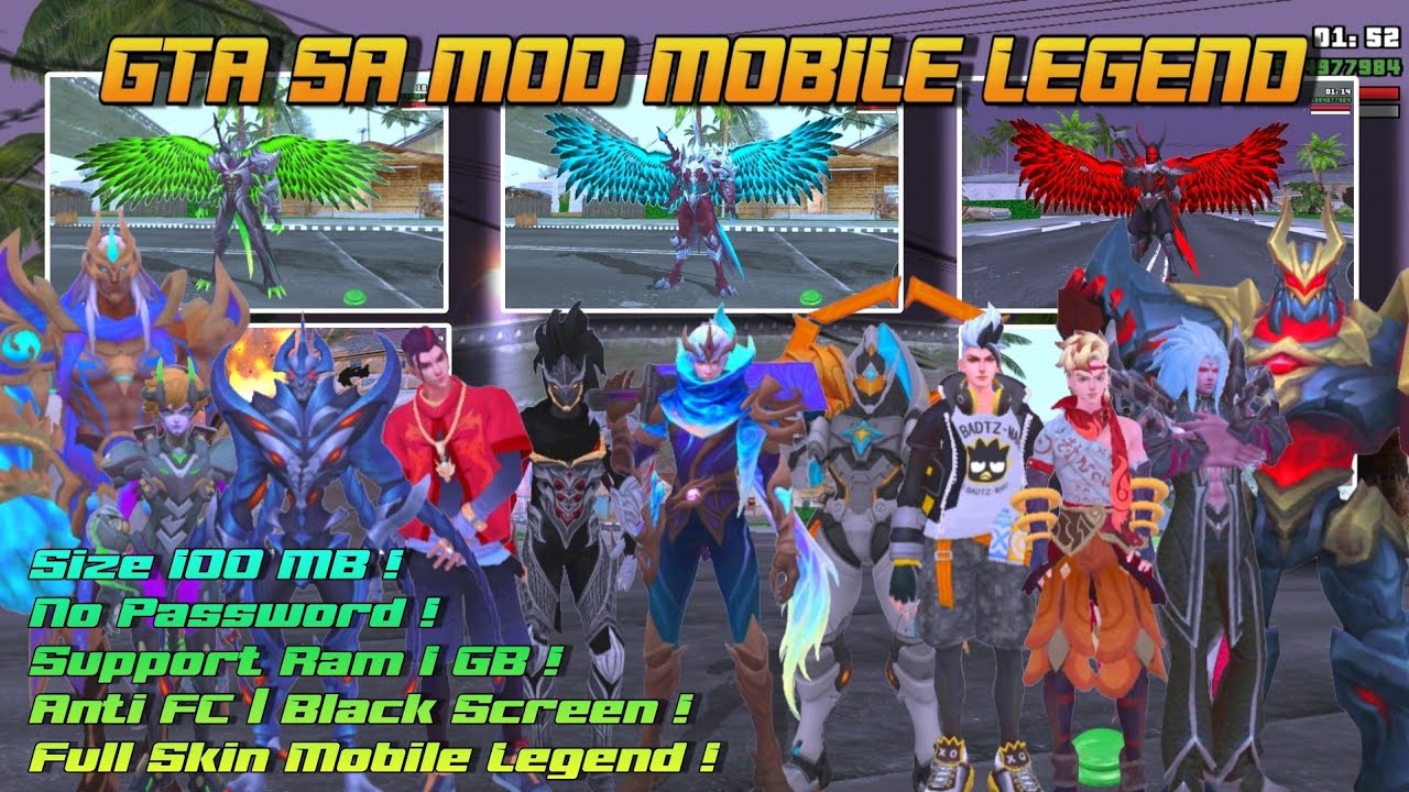100MB GTA SA MOD MOBILE LEGENDS FULL SKIN TERBARU GTA SA Android 