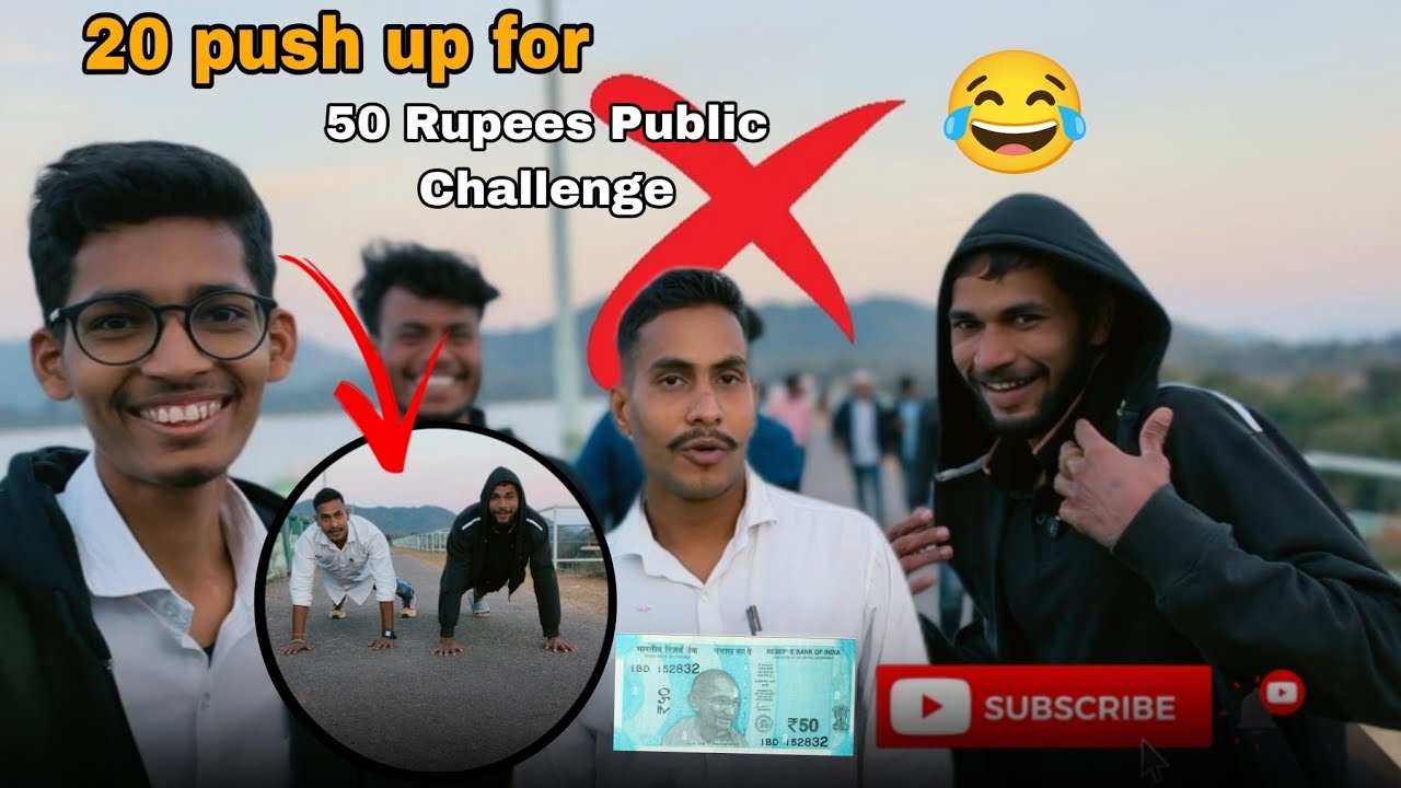 Public Push Up Game Challenge 20 Push Up For 50₹! "20 पुश-अप्स के लिए 50 रुपये: पब्लिक चैलेंज!"