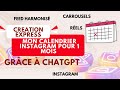 Cration express  mon calendrier editorial instagram pour 1 mois en moins d1heure grce  chatgpt