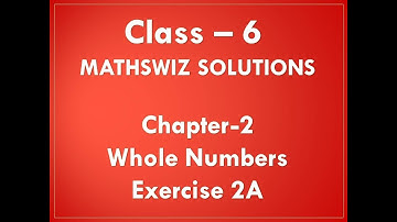 Class 6 MATHSWIZ SOLUTIONS Exercise 2A