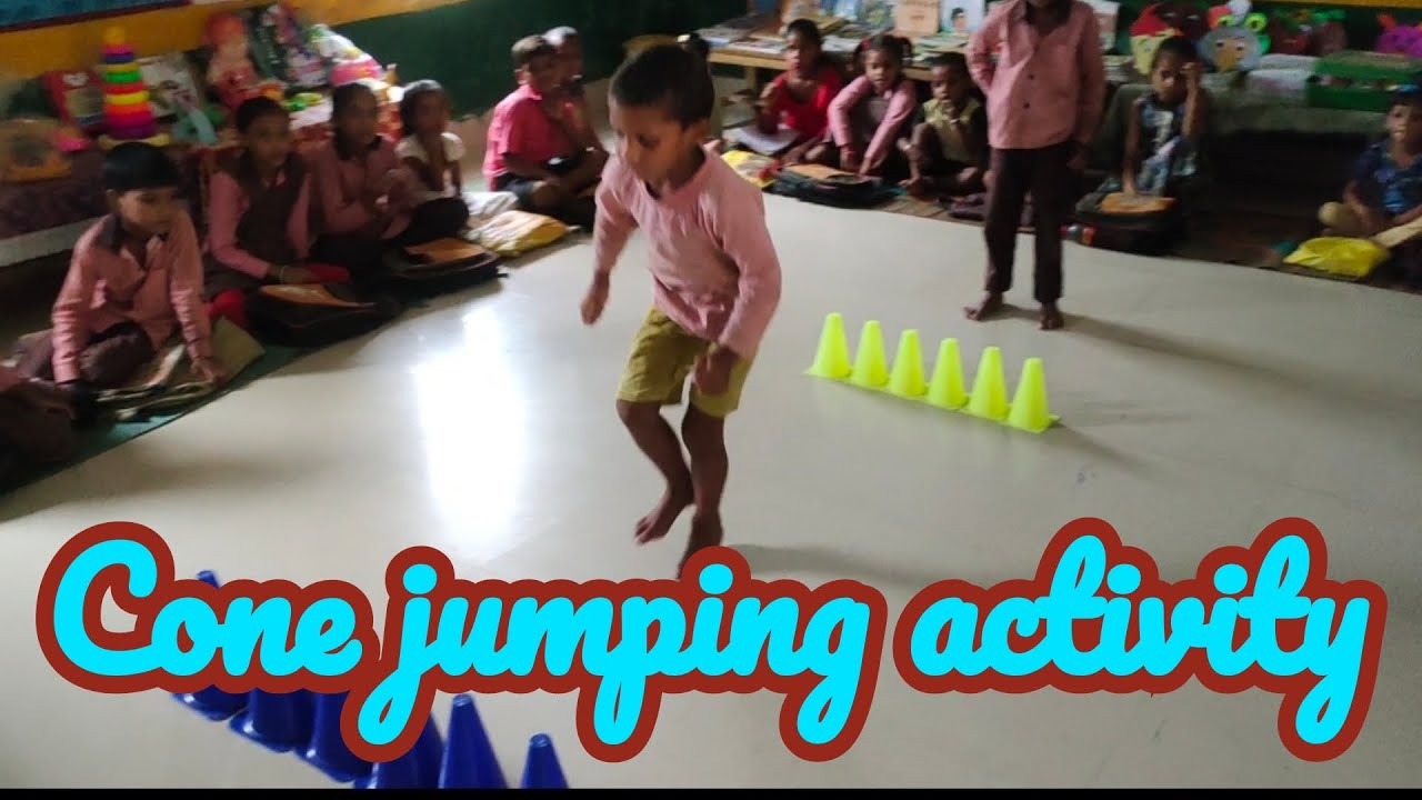 Cone jumping activity for kids/ Physical Development activity/ Simple