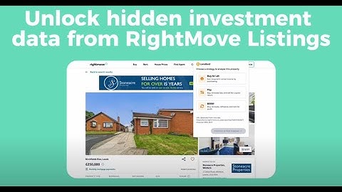 Discover Investment data from rightmove listings with Lendlord deal analyser Chrome extension