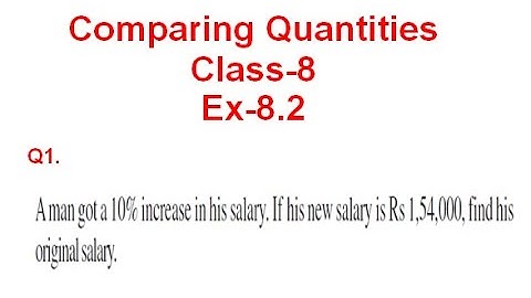 NCERT Solution CLASS-8(VIII) Mathematics CHAPTER-8 Comparing Quantities  Ex-8.2 Q1 @bhullar
