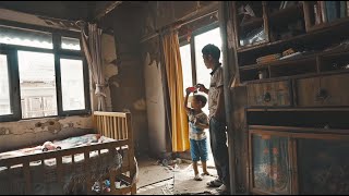 A dilapidated house left by the grandfather, a man renovates it for his son