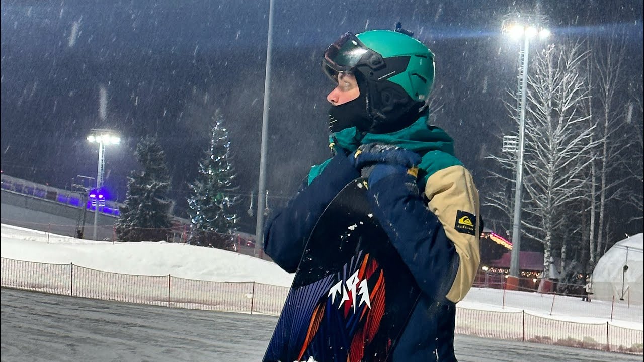 Видеоблог Поездка в Охта Парк. Катание на сноуборде🏂