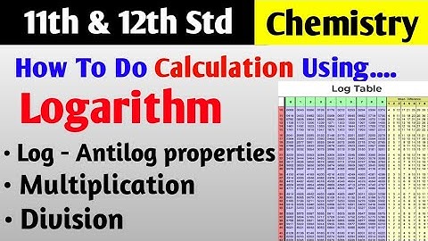 Learn Log Calculation | Logarithm & Anti-Logarithm | Log Table Calculation | Multiplication & Divide