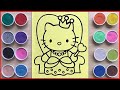 TÔ MÀU TRANH CÁT NỮ HOÀNG HELLO KITTY OAI PHONG - SAND PAINTING KITTY QUEEN (Chim Xinh channel)