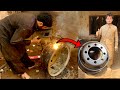 Amazing Technique of Repairing Broken Truck Rim | Restoration Old Rim of Truck