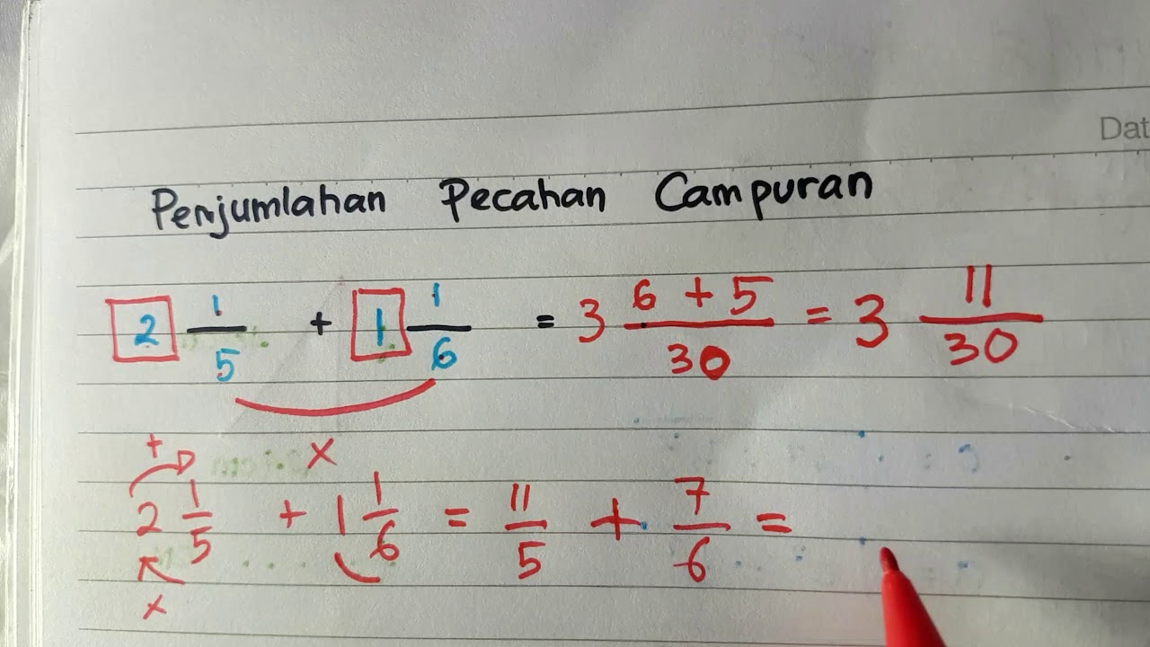Penjumlahan Pecahan Campuran 