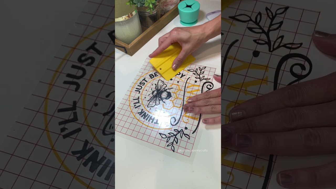 Cricut hack for layering vinyl ✨🐝 #cricuttutorials #cricutcrafts #diycrafts