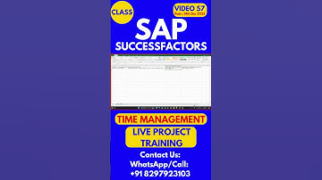 SAP SuccessFactors Time Management Training Online Class 57 14th Dec 2025#sapsuccessfactorstraining