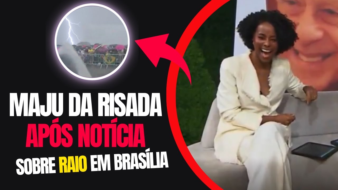 Maju Coutinho dá risada após noticiar raio que atingiu apoiadores de Nikolas no 'Fantástico'