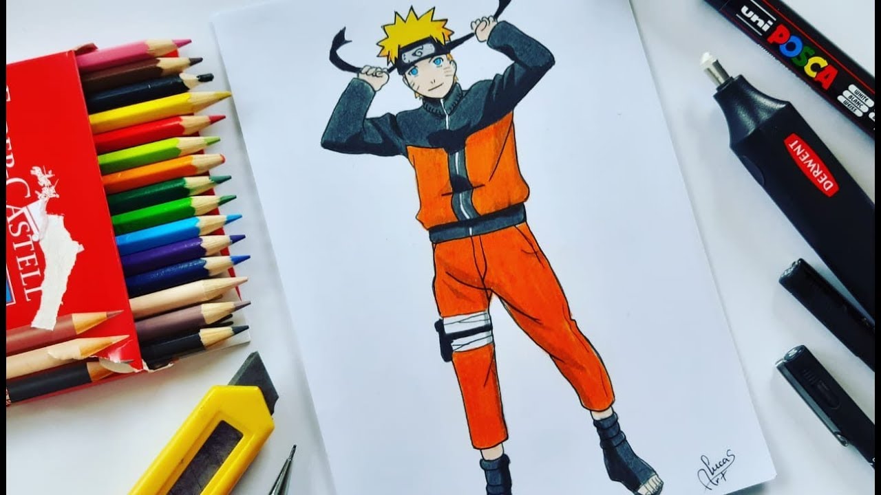 Como desenhar o NARUTO UZUMAKI passo a passo - How to draw Naruto 