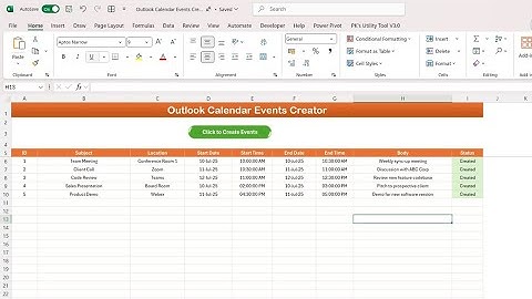 Outlook Calendar Events Automation in Excel VBA