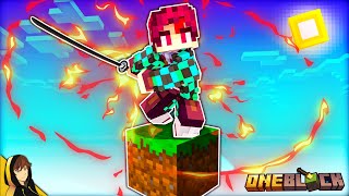 Becoming a DEMON SLAYER on a ONE BLOCK - MINECRAFT WORLD!?!