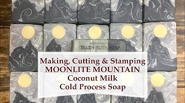 Making MOONLITE MOUNTAIN Coconut Milk Soap w/ Shaped Mountains & Moon Embeds | Ellen Ruth Soap