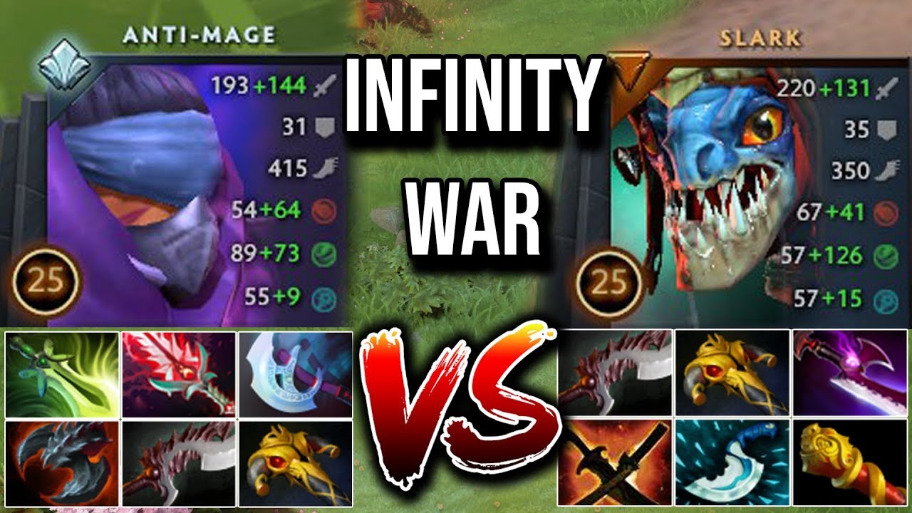 Infinity War Between 8items Anti Mage Vs 6items Slark Most Epic