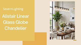 Alistair Linear Glass Globe Chandelier | Modern Glass Globe Design & Architectural Elegance