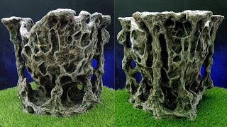 pot relief batu karang dari kain bekas