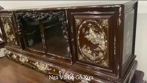 Tủ chè-Trắc  ta-khảm ốc liên chi. Đẹp xuất sắc. ☎️ 085.6568.999.