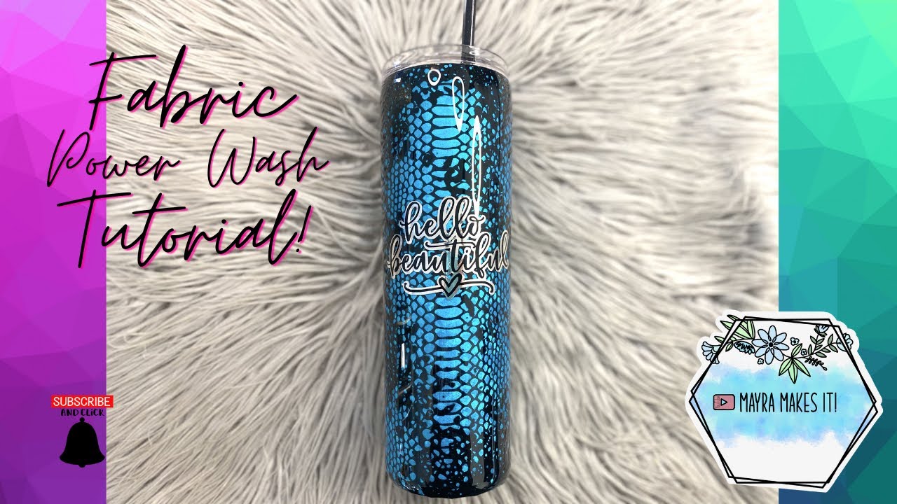 Fabric, Power Wash tumbler tutorial! YouTube