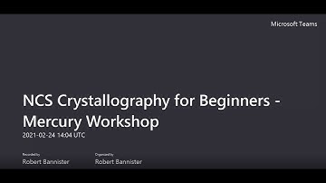 NCS Crystallography for Beginners - Mercury Workshop