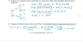 Math 12 - Sec 12.5 Conditional Probability