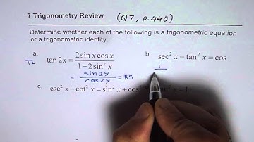 Are these Trigonometric Identities Q7 p 440 Nelson MHF4U Review