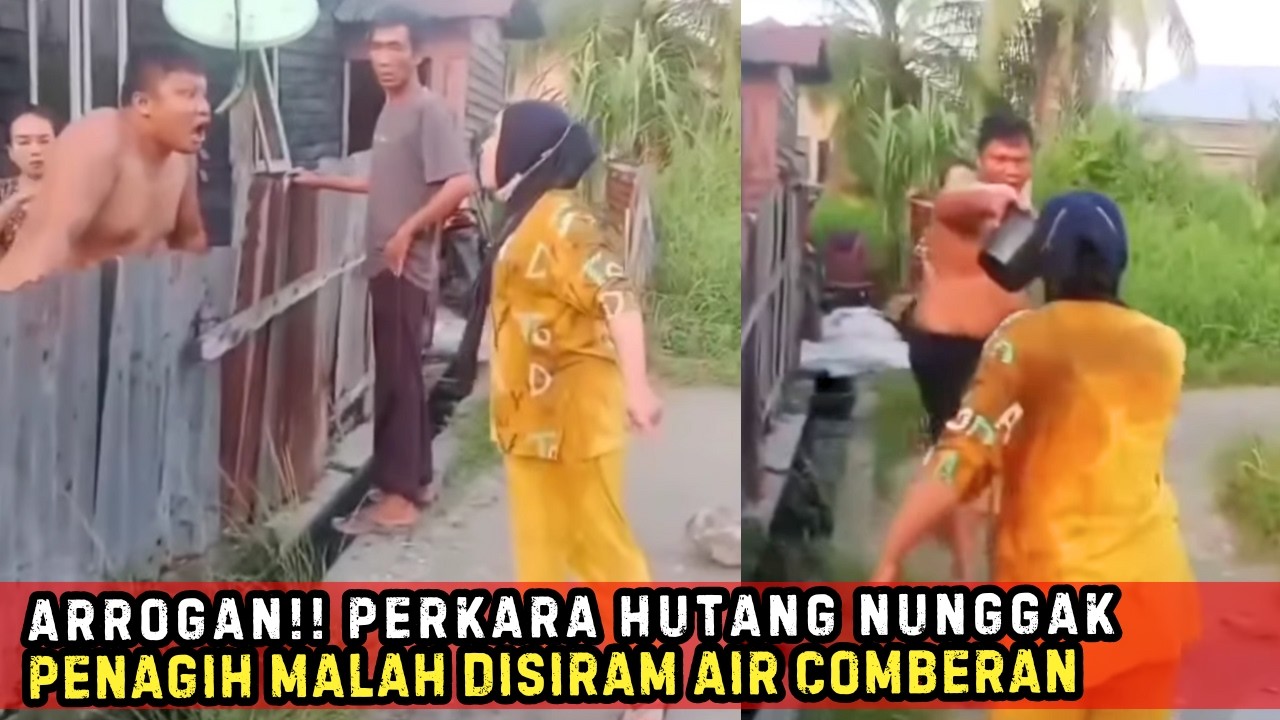 GAK NYANGKA !! Nagih Hutang Malah Disiram Air Comberan - Sekali Hant4m Kaca Mobil Langsung Pecaah