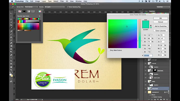 How to change shape colors in Photoshop (FREE PSD FILE)