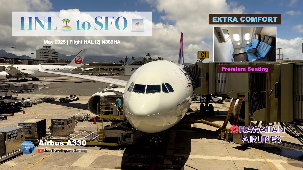 [4K] We flew on 🌺Hawaiian Airlines Best Extra Comfort Seat - Row 11 | Airbus A330 | HNL to SFO
