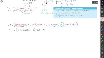 Product and Quotient Proof for Complex numbers