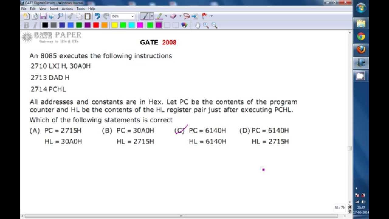 GATE 2008 ECE Contents of HL register pair after program execution