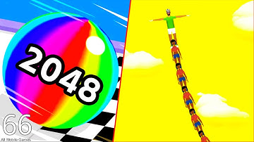 Ball Run 2048 VS Tower Run - Max Level Gameplay New APK Update Android IOS