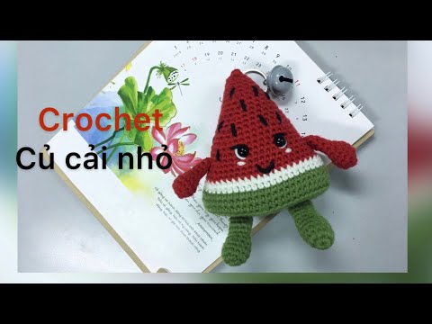 #1 Crochet piece of watermelon – hướng dẫn móc miếng dưa hấu móc khoá – p2 ( hết) Mới Nhất