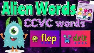 ALIEN WORDS PHASE 4 BASICS 4 Group 3: CCVC WORDS 👽 PHONIC SCREEN PRACTISE 💚 Miss Ellis #alienwords