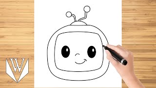 How to draw cocomelon Step by step, Easy for kids and beginners Drawing Tutorial Trick