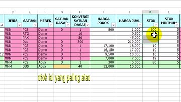 cara bikin database dari Exel 4 macam harga satu item barang di ipos4