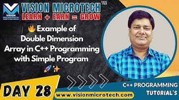 🔥 Example of Double Dimension Array in C++ | 2D Array in C++ with Simple Program 🚀 ✨